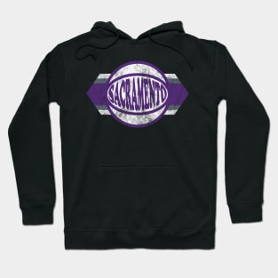 Sacramento Basketball retro and distressed ball and stripe Hoodie